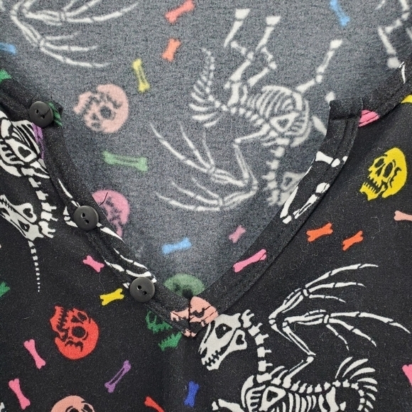 Halloween Multi-color skeleton design black onesie pajamas - Picture 7 of 12